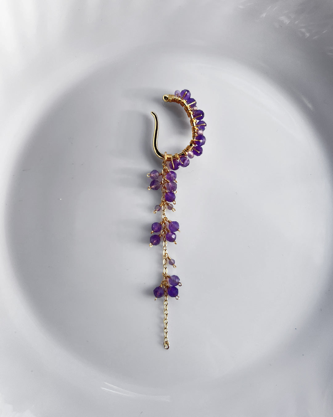 i10−01-505 天然石2wayドロップチェーンイヤーカフ【1*ichi*】【10】