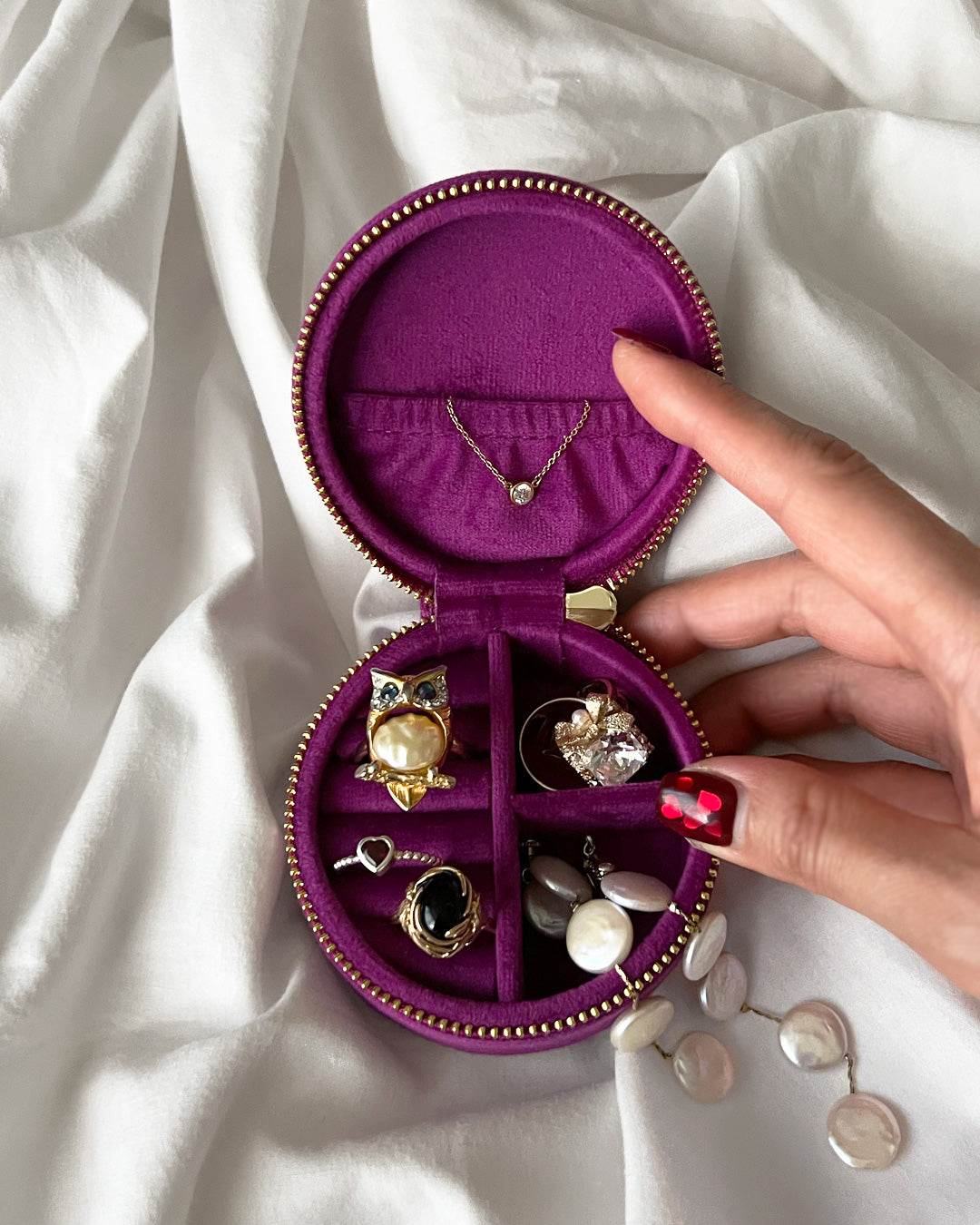 a1-01-502「フクロウ」サークルジュエリーケース【※宅配便発送のみ】【Atelier Chouette】【001】