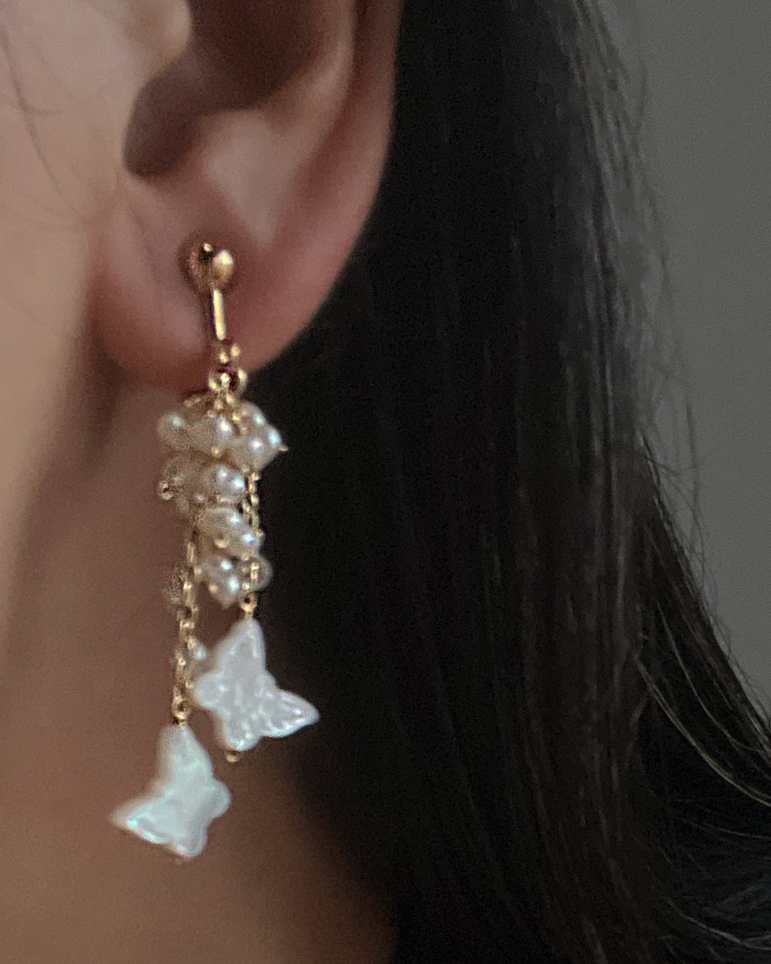 i10−07-506 バタフライチェーンピアス＆イヤリング【1＊ichi＊】【010】