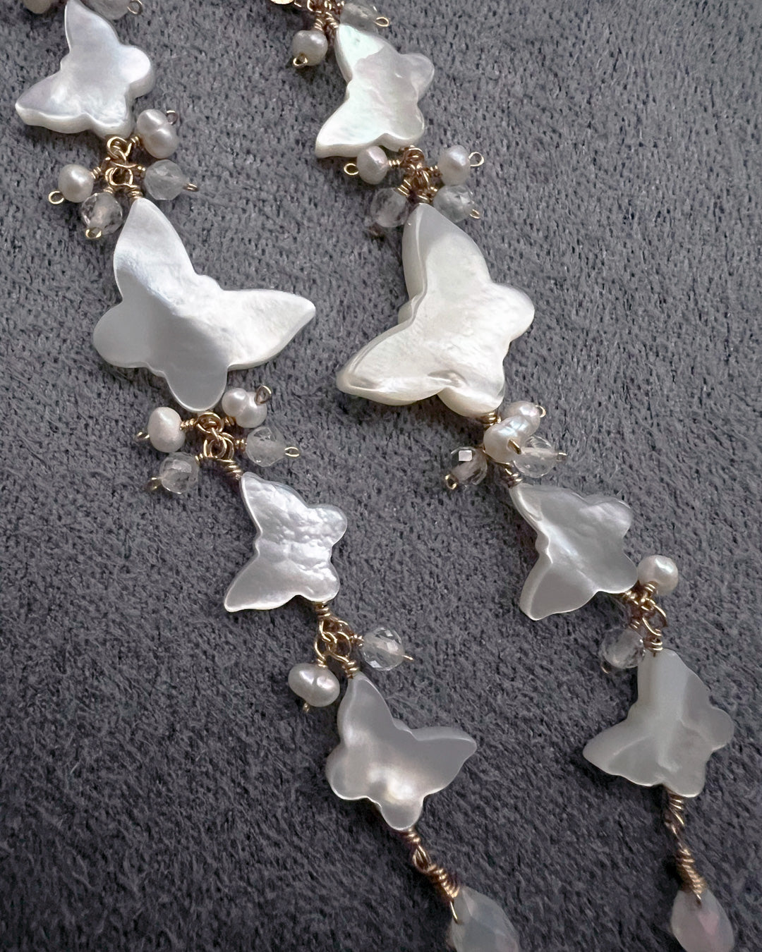 i10−08-506 バタフライロングドロップピアス＆イヤリング【1＊ichi＊】【010】