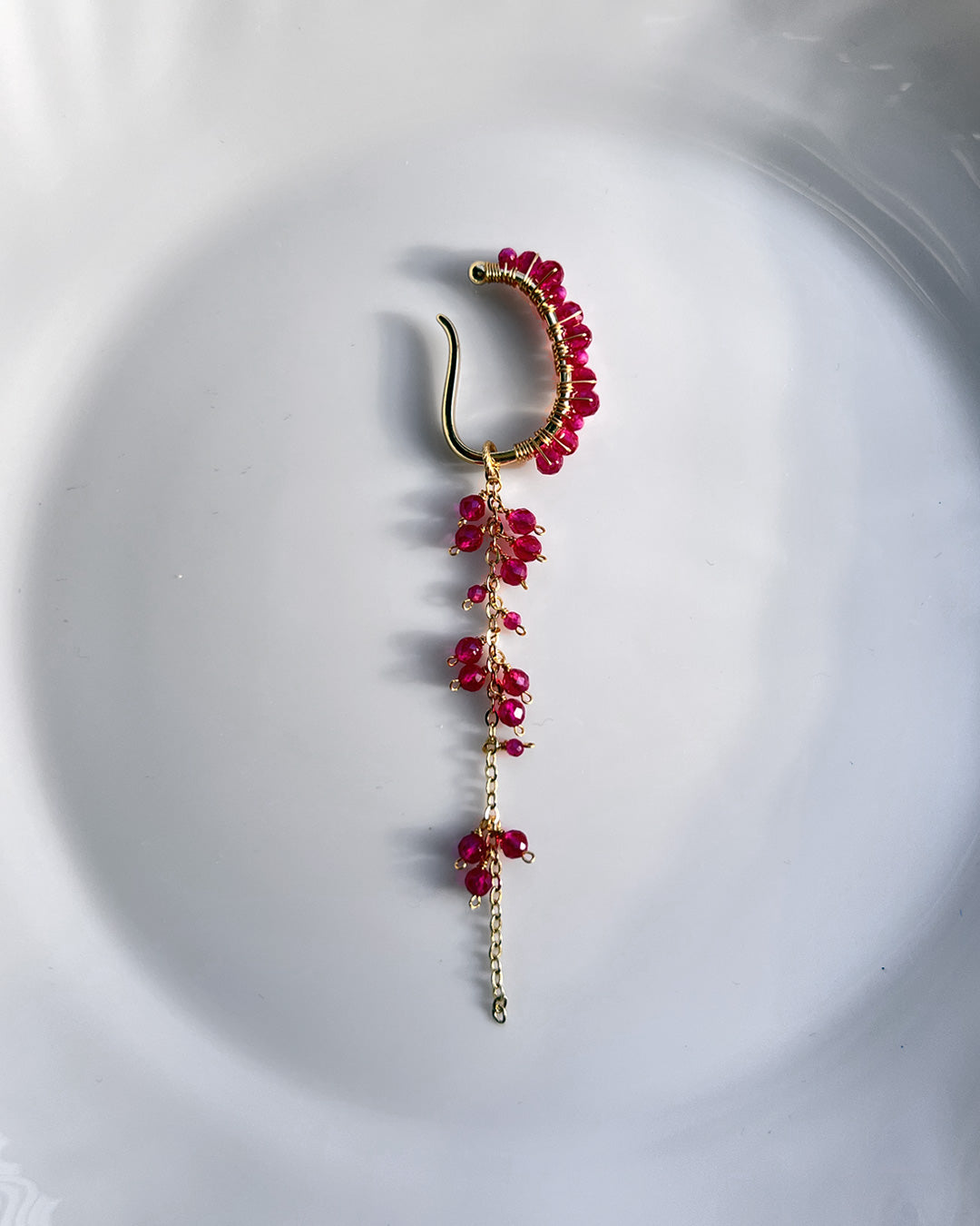 i10−01-505 天然石2wayドロップチェーンイヤーカフ【1＊ichi＊】【10】