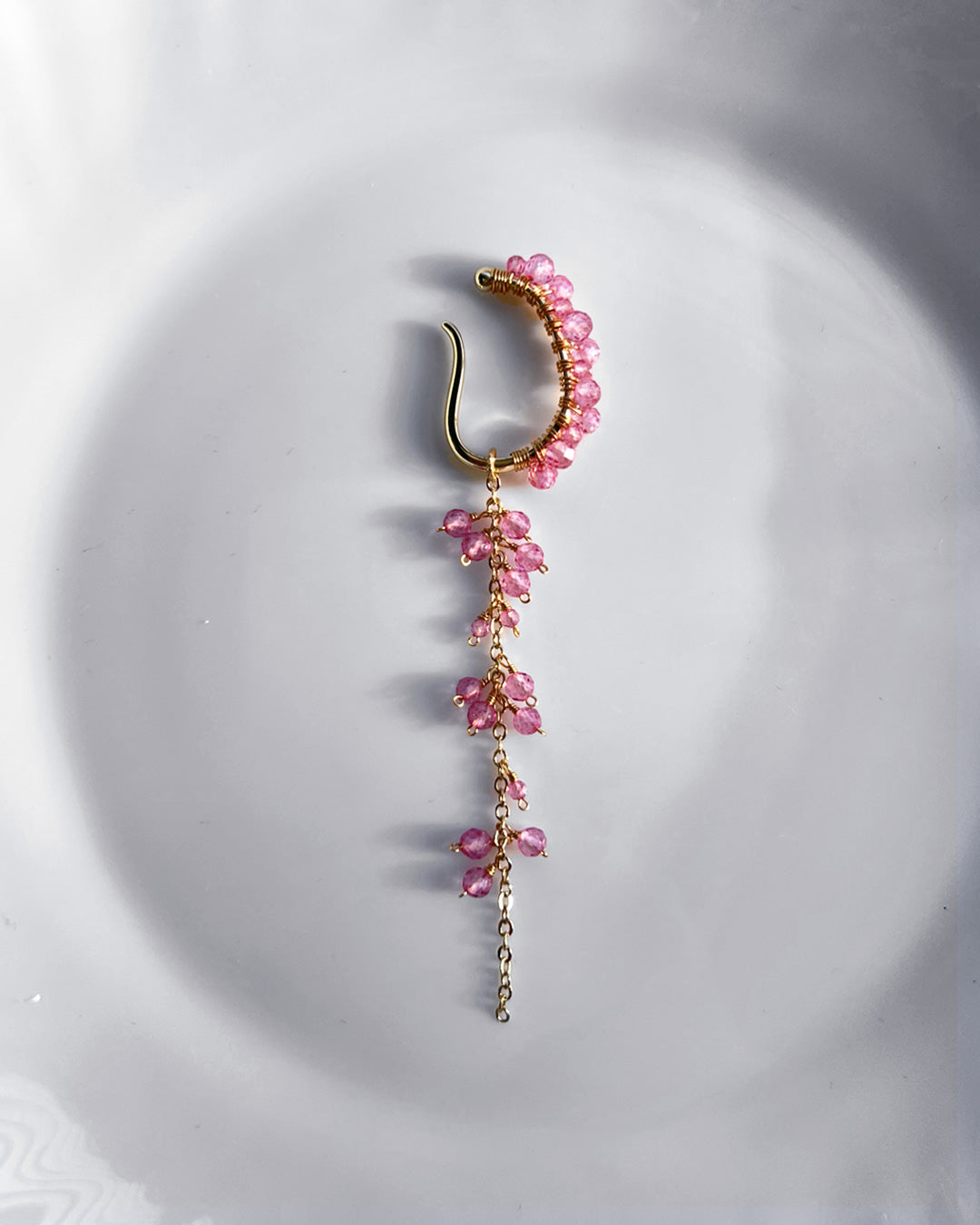 i10−01-505 天然石2wayドロップチェーンイヤーカフ【1＊ichi＊】【10】