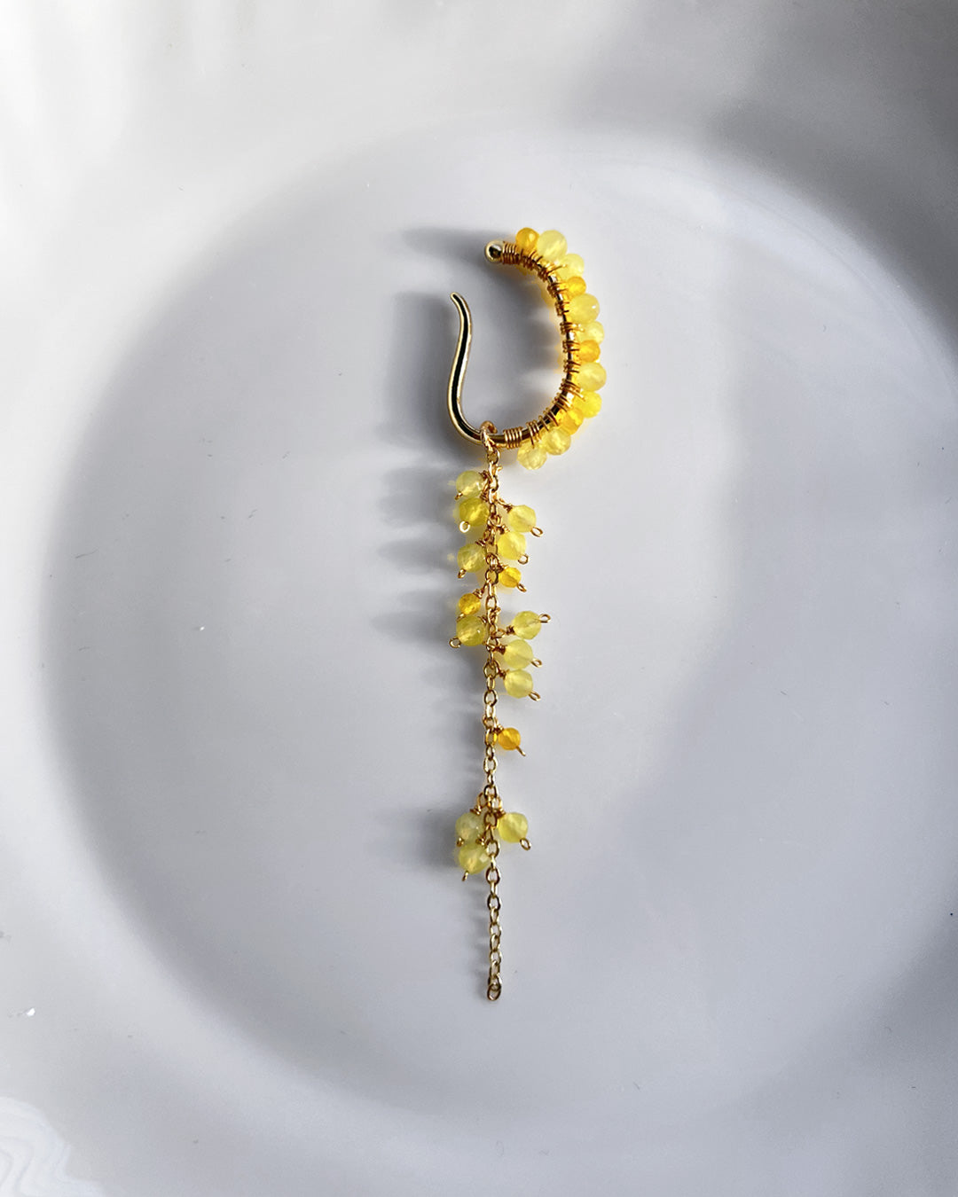 i10−01-505 天然石2wayドロップチェーンイヤーカフ【1＊ichi＊】【10】