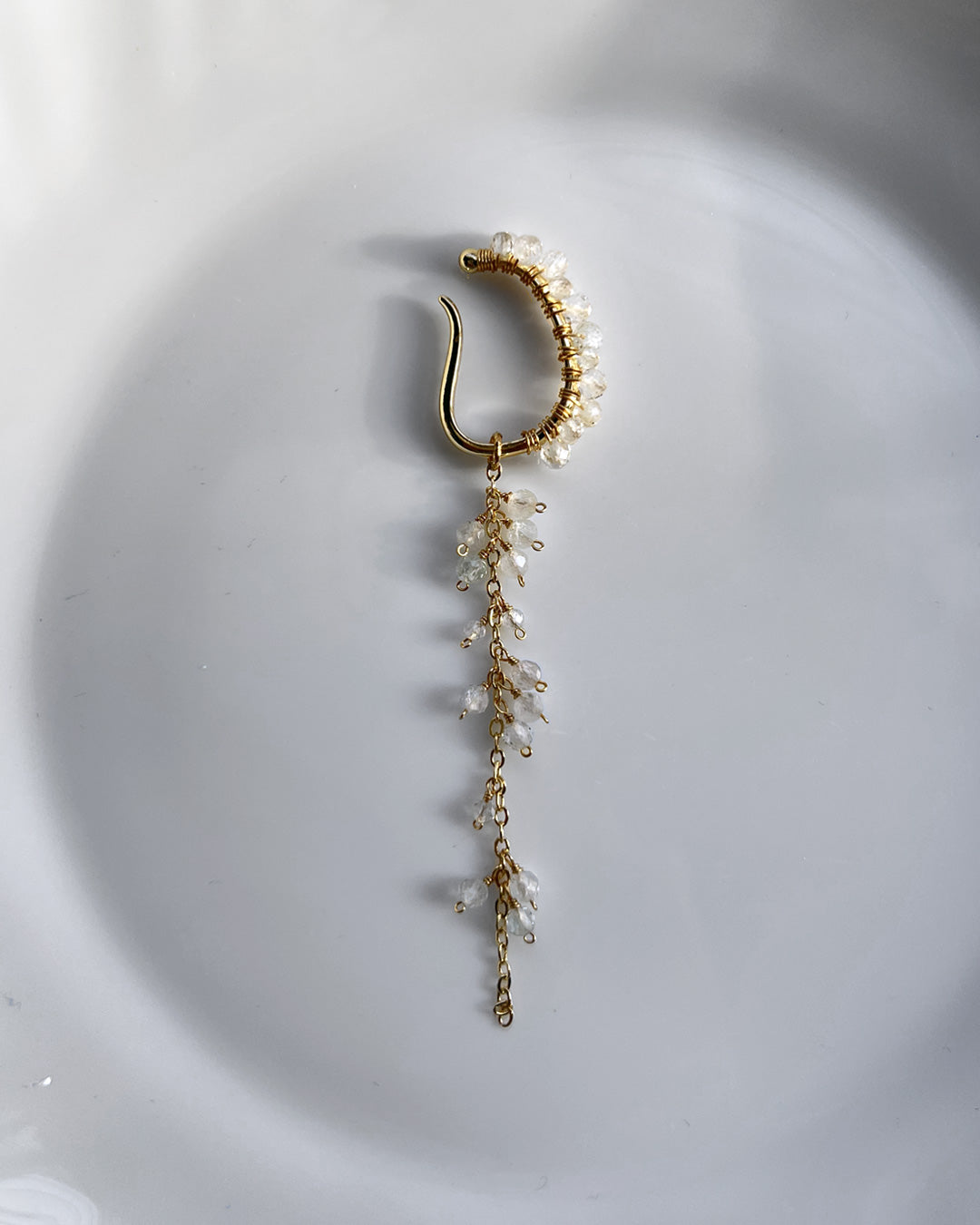 i10−01-505 天然石2wayドロップチェーンイヤーカフ【1＊ichi＊】【10】