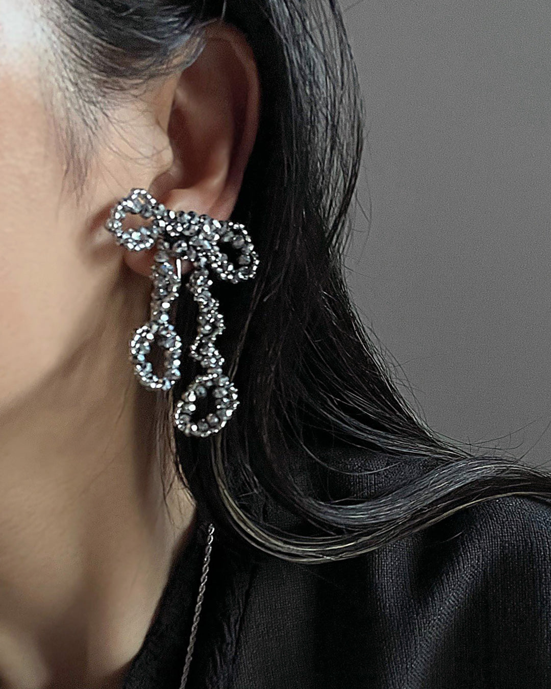 l12−02−504 【Long】ウェーブリボンピアス＆イヤリング【Lien】【012】