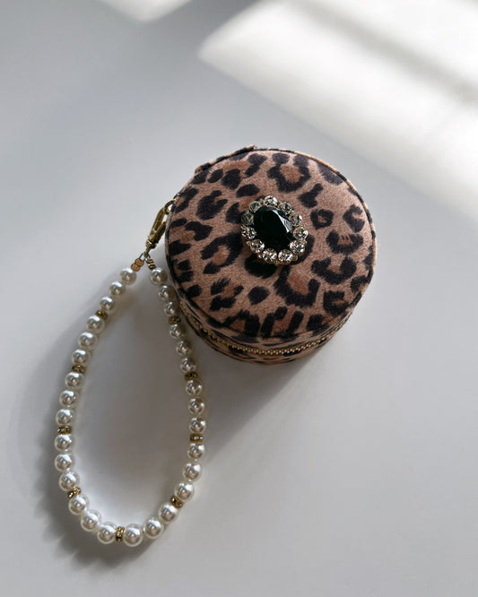 a1-13-511「「BKストーン×ビジュー」レオパード柄サークルジュエリーBOX【※宅配便発送のみ】【Atelier Chouette】【001】