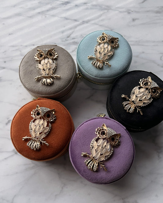 a1-01-502「フクロウ」サークルジュエリーケース【※宅配便発送のみ】【Atelier Chouette】【001】