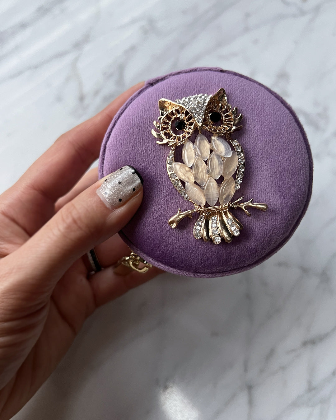 a1-01-502「フクロウ」サークルジュエリーケース【※宅配便発送のみ】【Atelier Chouette】【001】