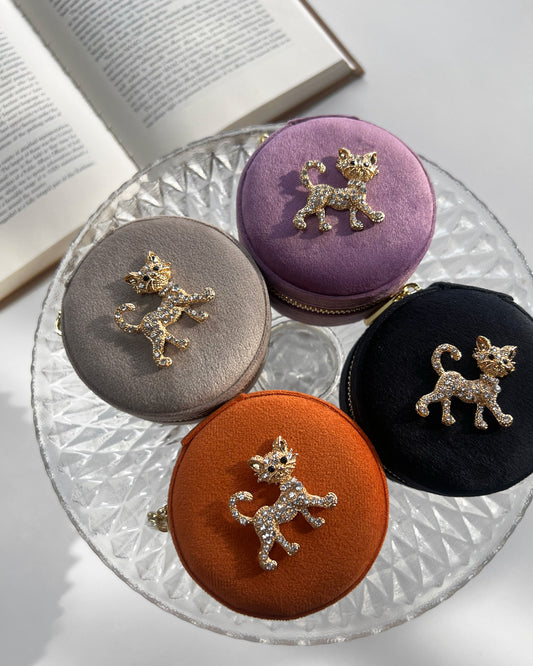 a1-06-502「Walking CATビジュー」サークルジュエリーBOX【※宅配便発送のみ】【Atelier Chouette】【001】