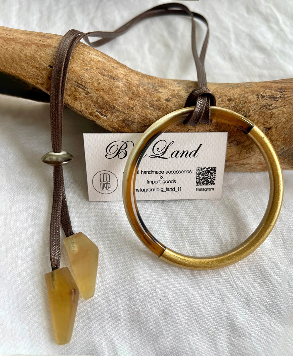 b3-02-502 サークル水牛ネックレス兼バングル【Big Land】【003】