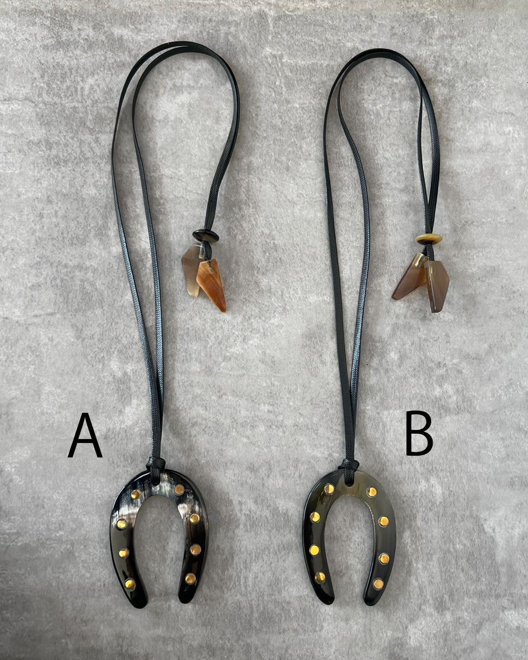 b3-01-502 馬蹄モチーフ水牛ネックレス【Big Land】【003】