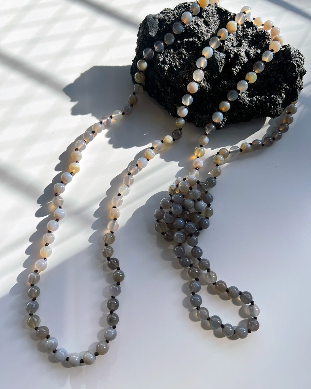 b3-05-502 グレーアゲートロングネックレス【Big Land】【003】