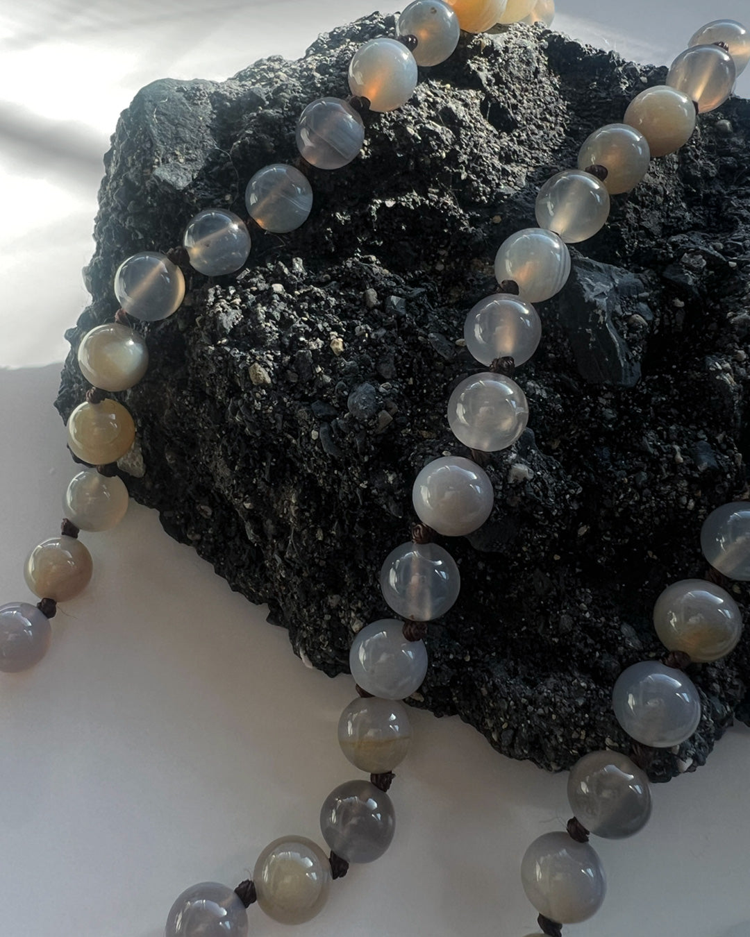 b3-05-502 グレーアゲートロングネックレス【Big Land】【003】