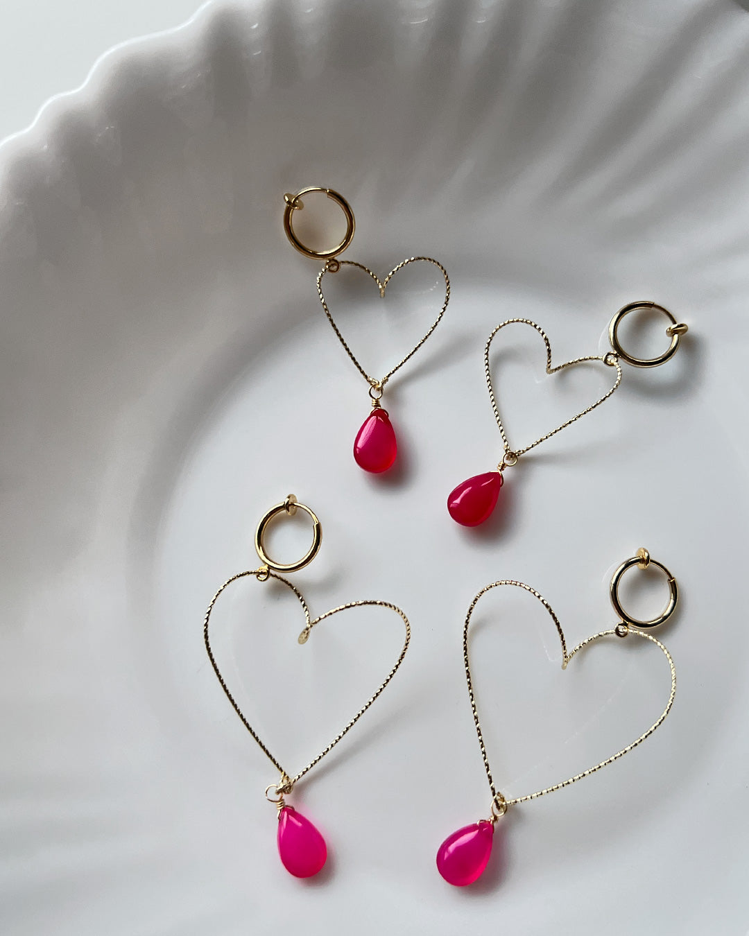 h4−01-504 ハートフルピアス＆イヤリング【hugpink】【04】