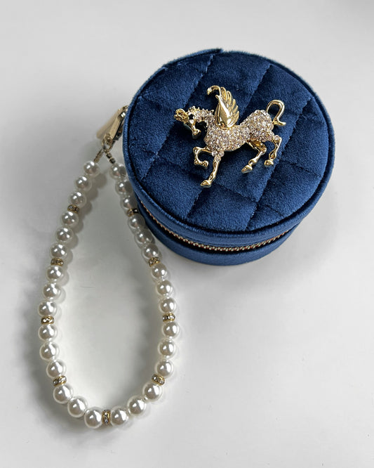 a1-18-602「ペガサスビジュー」キルティング地サークルジュエリーBOX【※宅配便発送のみ】【Atelier Chouette】【001】